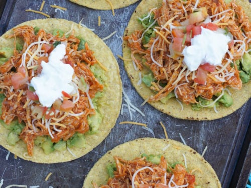 tostadas de pollo receta