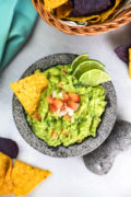 The Best Guacamole recipe with corn chips.