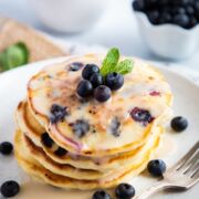 Blueberry Pancakes on a plate