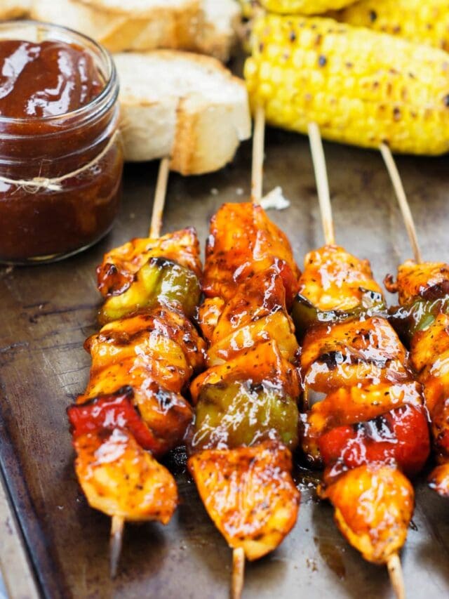 Sizzle and Share Grilled Honey Chipotle BBQ Chicken Skewers! My