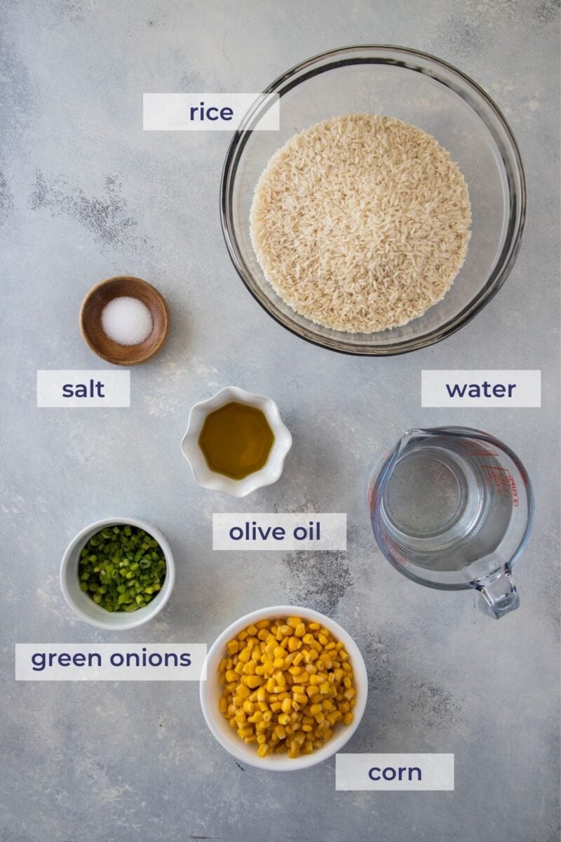 ingredientes de arroz con maiz