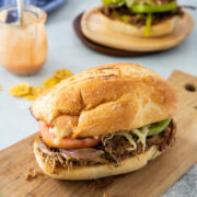 Two Sandwich de Pierna ready to eat.
